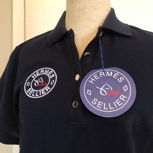 Hermès Sellier Women’s Equestrian Polo Shirt M